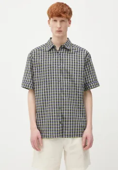 A.P.C. camasa din bumbac Chemisette Ross culoarea bleumarin, cu guler clasic, regular, COHGA.H12541 imagine