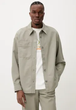 A.P.C. camasa din bumbac surchemise basile brodee poitrine barbati, culoarea verde, relaxed, COGBJ.H02918 imagine