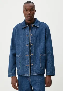 A.P.C. camasa din denim veste kerlouan logo barbati, culoarea albastru marin, cu guler clasic, regular, COHTD.H03205 imagine