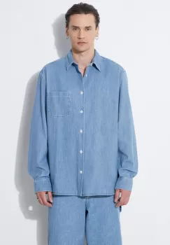 A.P.C. camasa jeans chemise math barbati, cu guler clasic, relaxed, COGXX-H12584 imagine