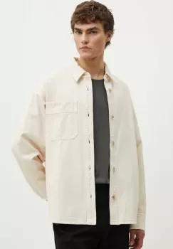 A.P.C. camasa jeans surchemise basile cavalier barbati, culoarea bej, cu guler clasic, relaxed, COGZV.H02939 imagine