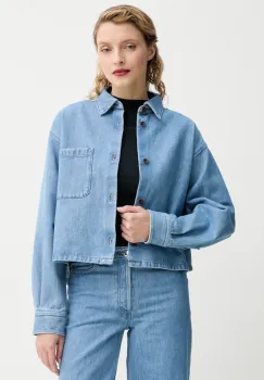 A.P.C. camasa jeans surchemise samantha brodee femei, cu guler clasic, relaxed, COHEQ.F02895 imagine