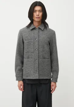 A.P.C. geaca de lana veste emile logo culoarea gri, de tranzitie, WVBEH.H32029 imagine