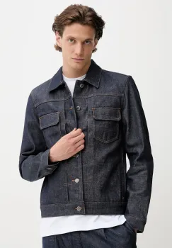 A.P.C. geaca din denim Kurtka A.P.C. Veste Jean Work CODBS-H02191 INDIGO culoarea bleumarin, de tranzitie CODBS.H02191-INDIGO imagine
