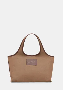 A.P.C. geanta de bumbac cabas harper mini culoarea maro, COHKF.F67039 imagine