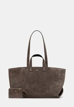 A.P.C. geanta de mana din piele intoarsa LE DRUMMER imagine