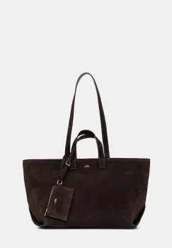 A.P.C. geanta de mana din piele intoarsa LE DRUMMER imagine