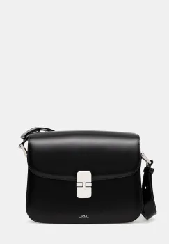 A.P.C. geanta de piele Sac Grace culoarea negru, PXBVN.F61412 imagine