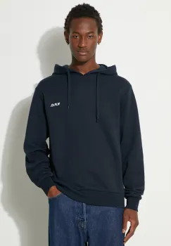 A.P.C. hanorac de bumbac Boxy Petit Vpc barbati, culoarea albastru marin, cu gluga, neted, COHBR-H27917 imagine