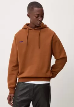 A.P.C. hanorac de bumbac hoodie boxy petit vpc barbati, culoarea maro, cu gluga, cu imprimeu, COHBR.H27917 imagine