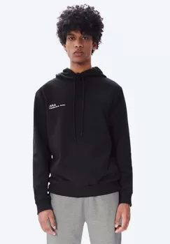 A.P.C. hanorac de bumbac Hoodie Item barbati, culoarea negru, cu gluga, uni COEAS.H27672-DARKNAVY imagine