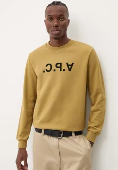 A.P.C. hanorac de bumbac sweat standard grand vpc GOTS culoarea verde, cu imprimeu, COHBN.M27907 imagine