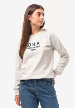 A.P.C. hanorac de bumbac Sweat Tina femei, culoarea bleumarin, cu imprimeu COEZD.F27561-MARINE imagine