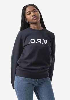 A.P.C. hanorac de bumbac Sweat Viva femei, culoarea bleumarin, cu imprimeu COECQ.F27644-DARKNAVY imagine