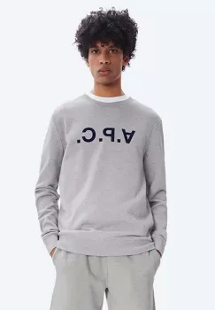 A.P.C. hanorac de bumbac Sweat Vpc barbati, culoarea gri, cu imprimeu COECQ.H27378-DARKNAVY imagine
