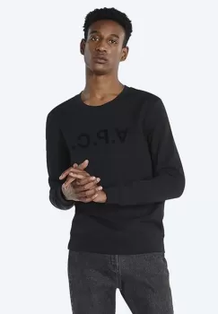 A.P.C. hanorac de bumbac Sweat Vpc barbati, culoarea negru, cu imprimeu COECQ.H27378-DARKNAVY imagine