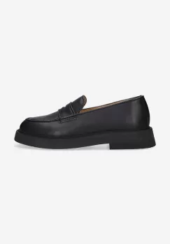 A.P.C. mocasini de piele barbati, culoarea negru PXBAA.H53274-BLACK imagine