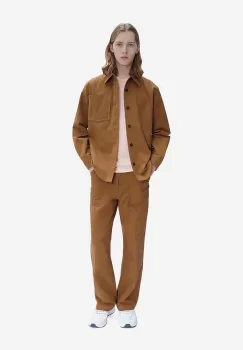 A.P.C. pantaloni de bumbac culoarea maro, drept COGBJ.H08422-CARAMEL imagine