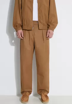 A.P.C. pantaloni de bumbac culoarea maro, drept, COGXS-H08428 imagine