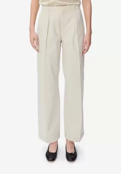 A.P.C. pantaloni de bumbac Grand Pantal Camila culoarea bej, drept, medium waist COEPY.F08401-ECRU imagine