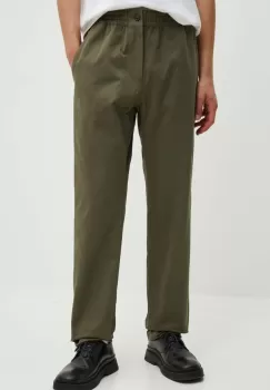 A.P.C. pantaloni de bumbac pantalon chuck culoarea verde, drept, COGEW.H08408 imagine