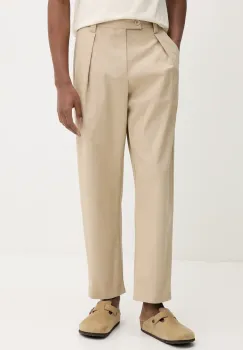 A.P.C. pantaloni de bumbac pantalon renato barbati, culoarea bej, cu fason chinos, COHFU.H08428 imagine