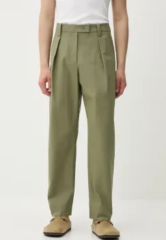 A.P.C. pantaloni de bumbac pantalon renato barbati, culoarea verde, cu fason chinos, COHFU.H08428 imagine