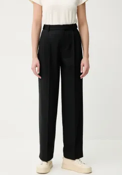 A.P.C. pantaloni de lana pantalon joseon femei, culoarea negru, drept, high waist, WOAPO.F08475 imagine