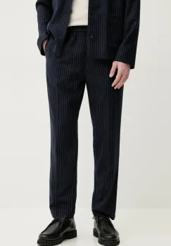 A.P.C. pantaloni de lana pantalon pieter barbati, culoarea albastru marin, drept, WOARO.H08394 imagine