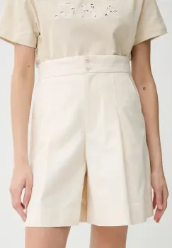 A.P.C. pantaloni scurti din bumbac short orlane femei, culoarea bej, uni, high waist, COHFU.F10214 imagine