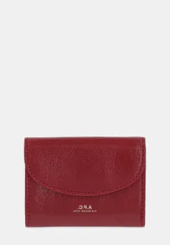 A.P.C. portofel de piele buisness card holder geneve culoarea rosu, PXCCK.F63349 imagine