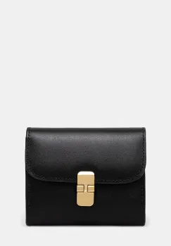 A.P.C. portofel de piele Compact Grace femei, culoarea negru, PXBMW.F63603 imagine