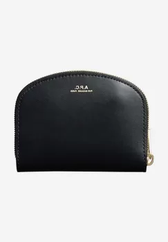 A.P.C. portofel de piele culoarea negru PXAWV.F63219-BLACK imagine
