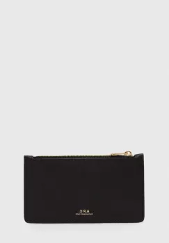 A.P.C. portofel de piele porte-cartes willow femei, culoarea negru, PXAWV.F63276 imagine