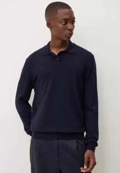 A.P.C. pulover de lana polo jacob logo barbati, culoarea albastru marin, light, WVAWM.H23324 imagine