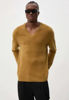 A.P.C. pulover de lana pull dany barbati, culoarea galben, WYAAD.M23380 imagine