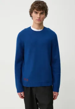 A.P.C. pulover de lana pull edward barbati, culoarea albastru marin, WVBDK.H23059 imagine