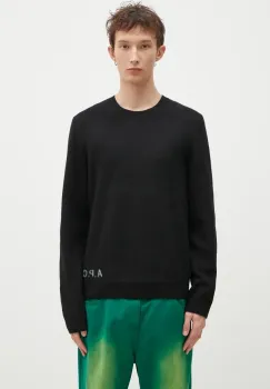 A.P.C. pulover de lana Pull Edward barbati, culoarea negru, WVBDJ.H23059 imagine