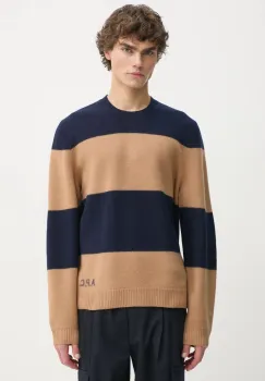 A.P.C. pulover de lana pull edwardo barbati, culoarea albastru marin, WVBDL.H23364 imagine