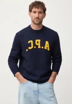 A.P.C. pulover de lana pull joshua barbati, culoarea albastru marin, WVBDK.M23365 imagine