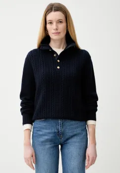 A.P.C. pulover de lana Pull Thea culoarea bleumarin, cu turtleneck, WVBCZ.F23426 imagine