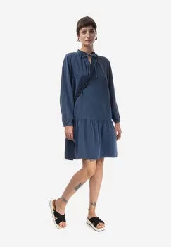 A.P.C. rochie culoarea bleumarin, mini, evazati COEYL.F05944-INDIGOWASH imagine
