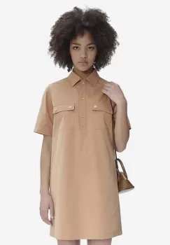 A.P.C. rochie din bumbac culoarea bej, mini, drept COGBM.F05953-BEIGE imagine