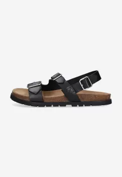 A.P.C. sandale de piele barbati, culoarea negru PXAWV.H51075-BLACK imagine