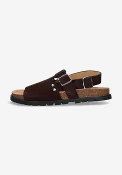 A.P.C. sandale din piele intoarsa . sandales Noe femei, culoarea maro PXBAH.F51056-MARRON imagine