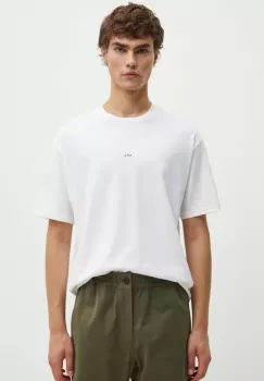 A.P.C. tricou din bumbac t-shirt boxy micro logo GOTS barbati, culoarea alb, neted, COHBW.H26386 imagine