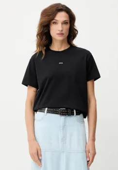 A.P.C. tricou din bumbac t-shirt boxy micro logo GOTS femei, culoarea negru, COHBW.F26387 imagine