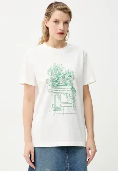 A.P.C. tricou din bumbac t-shirt magasin femei, culoarea alb, COGCK.M26449 imagine