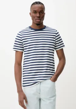 A.P.C. tricou din bumbac t-shirt standard apc brode raye culoarea bleumarin, cu imprimeu, COHBZ.M26419 imagine