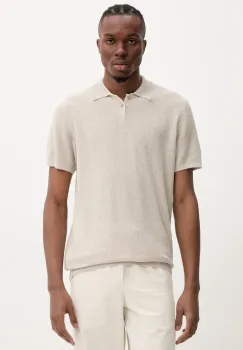 A.P.C. tricou polo din in polo jay culoarea bej, uni, VIAJC.H23315 imagine